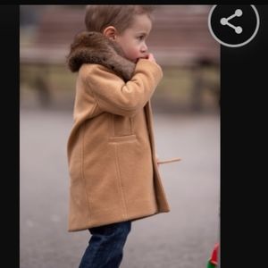 FORCUTIES BABY BOY CAMEL WOOL COAT, SIZE 12-18 MONTHS